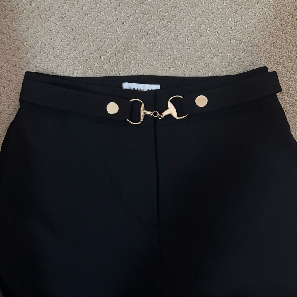 Topshop Black Trousers with Metallic Details
